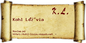 Kohl Lívia névjegykártya