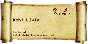 Kohl Lívia névjegykártya
